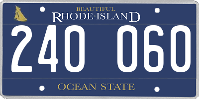 RI license plate 240060