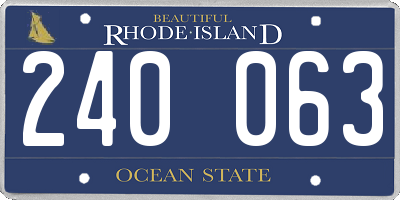 RI license plate 240063
