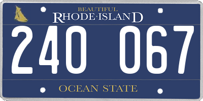 RI license plate 240067
