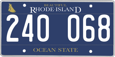 RI license plate 240068