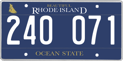 RI license plate 240071