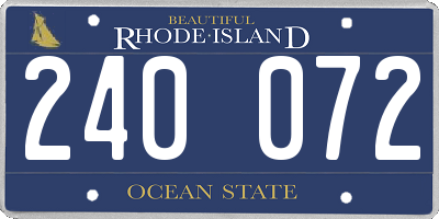 RI license plate 240072