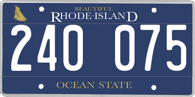 RI license plate 240075