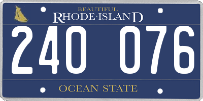 RI license plate 240076
