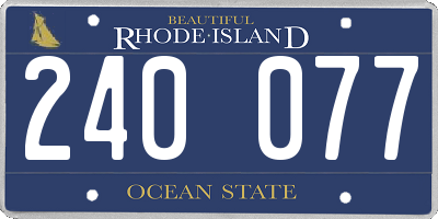 RI license plate 240077