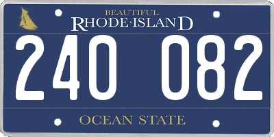 RI license plate 240082