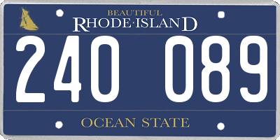 RI license plate 240089