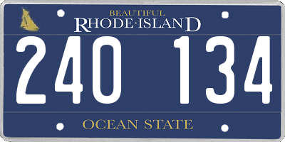 RI license plate 240134