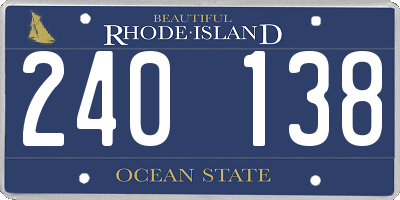 RI license plate 240138