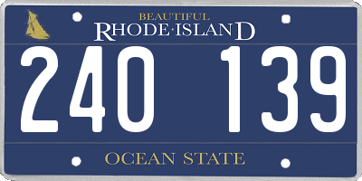 RI license plate 240139