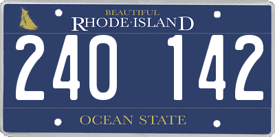 RI license plate 240142