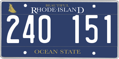 RI license plate 240151