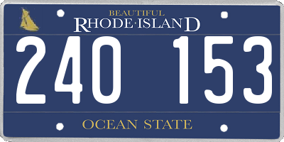 RI license plate 240153