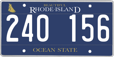 RI license plate 240156