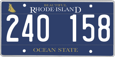 RI license plate 240158