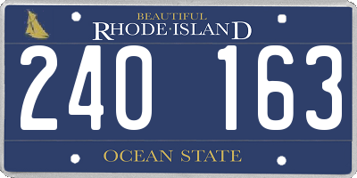 RI license plate 240163