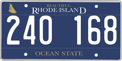 RI license plate 240168