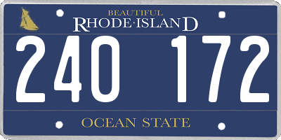 RI license plate 240172