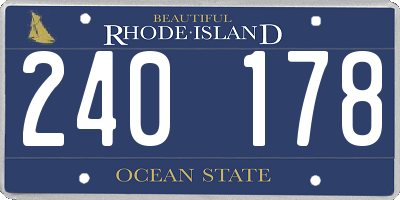 RI license plate 240178