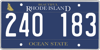 RI license plate 240183