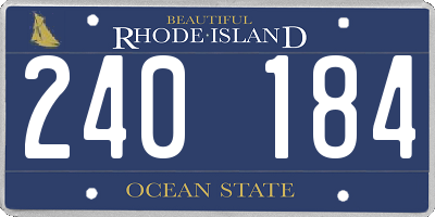 RI license plate 240184