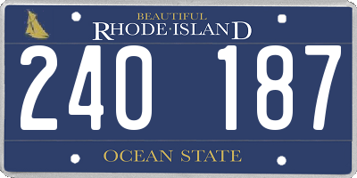 RI license plate 240187