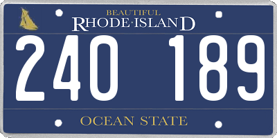RI license plate 240189