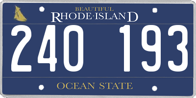 RI license plate 240193