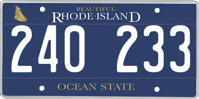 RI license plate 240233
