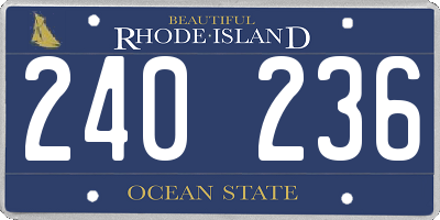 RI license plate 240236
