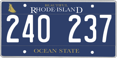RI license plate 240237