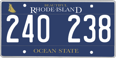 RI license plate 240238