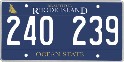 RI license plate 240239