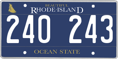 RI license plate 240243
