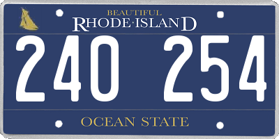 RI license plate 240254