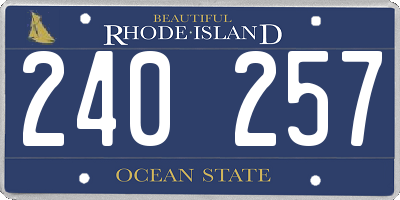 RI license plate 240257