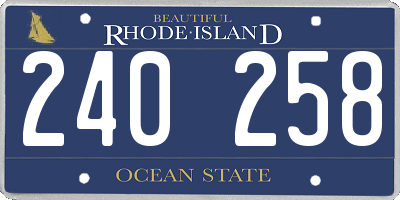 RI license plate 240258
