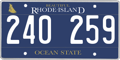 RI license plate 240259