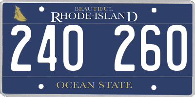 RI license plate 240260