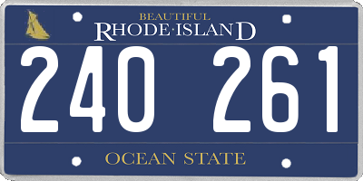 RI license plate 240261