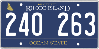 RI license plate 240263