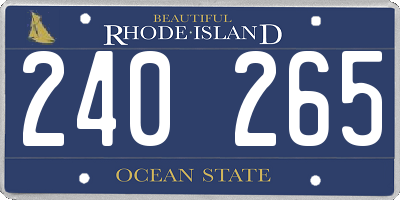 RI license plate 240265