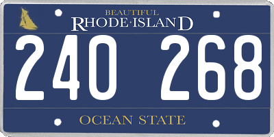RI license plate 240268