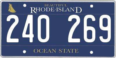RI license plate 240269