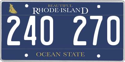 RI license plate 240270