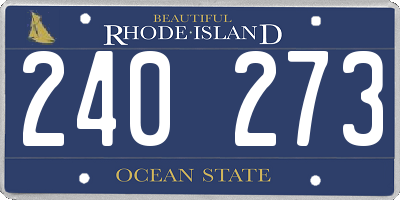 RI license plate 240273