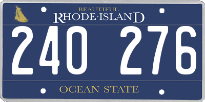 RI license plate 240276