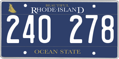 RI license plate 240278