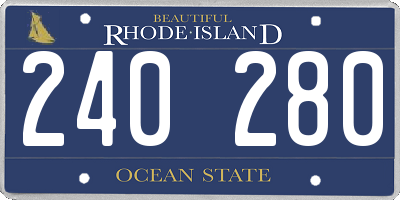 RI license plate 240280