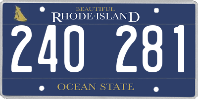 RI license plate 240281